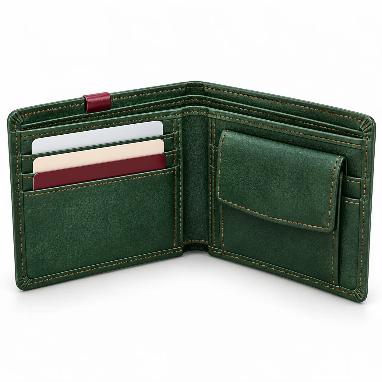 Charlie Classic Contrast-Stitched Bi-Fold Wallet - view 3